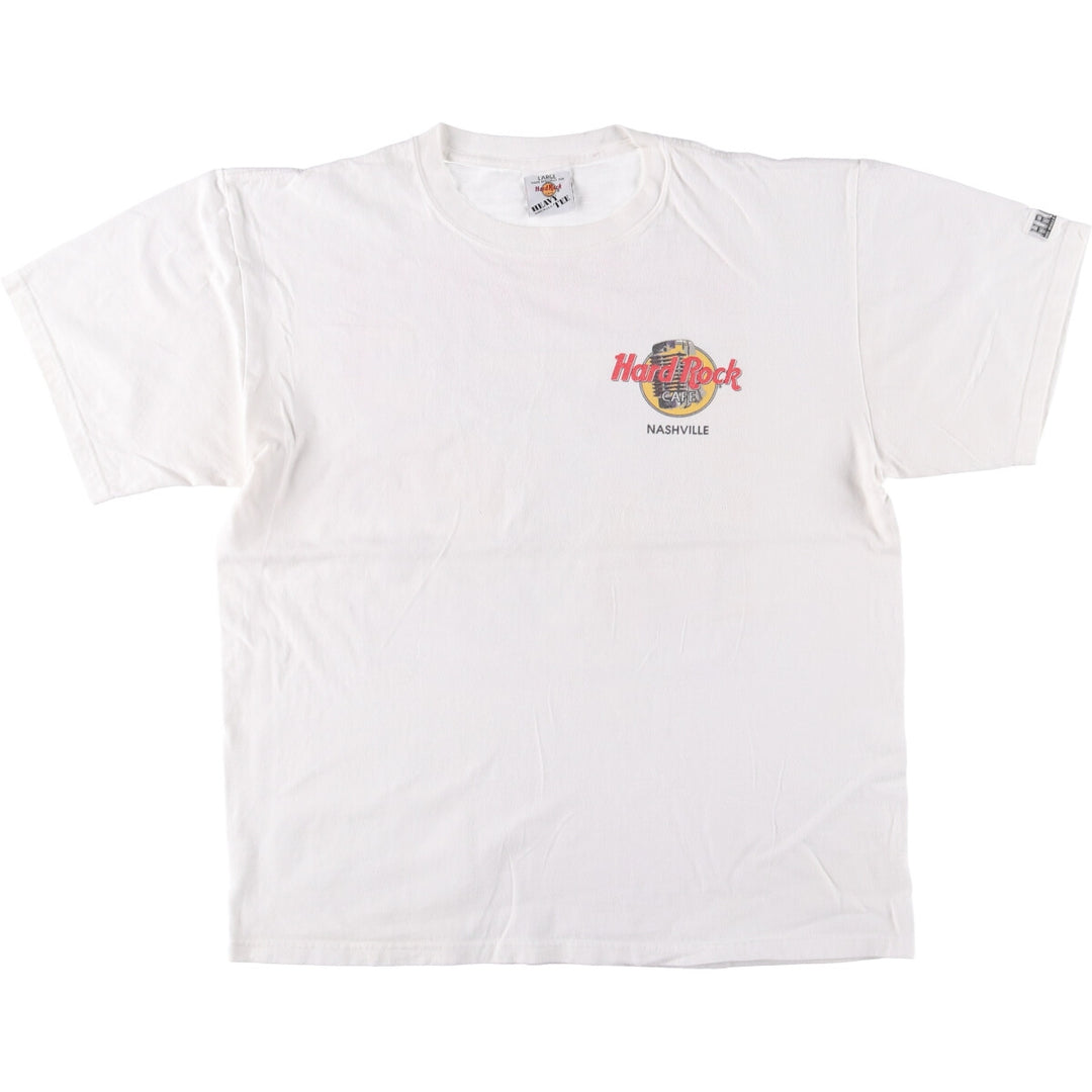 HARD ROCK CAFE Hard Rock Cafe Advertising T-shirt Made in USA Men's L size cotton white type Vintage Second Hand