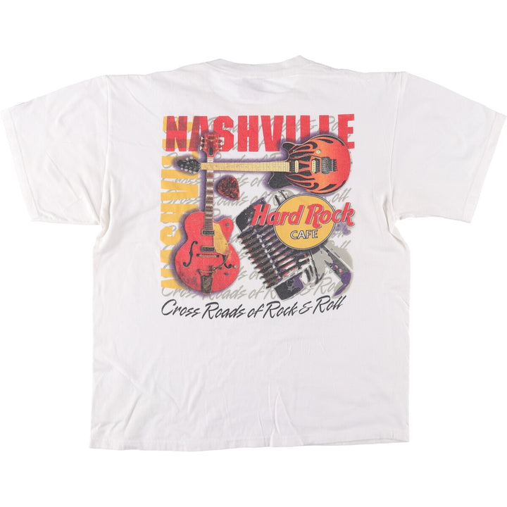 HARD ROCK CAFE Hard Rock Cafe Advertising T-shirt Made in USA Men's L size cotton white type Vintage Second Hand