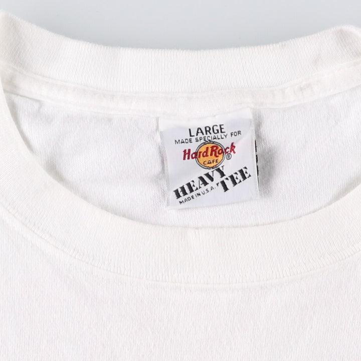 HARD ROCK CAFE Hard Rock Cafe Advertising T-shirt Made in USA Men's L size cotton white type Vintage Second Hand