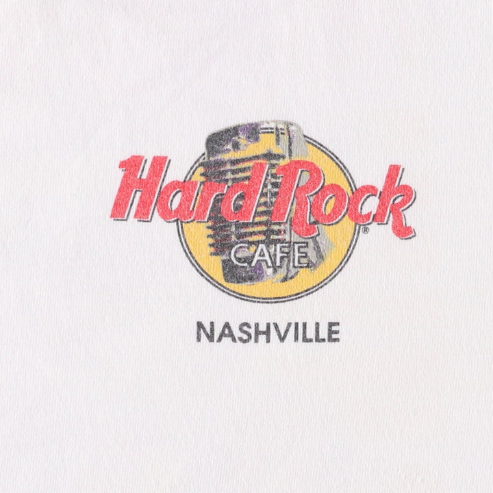 HARD ROCK CAFE Hard Rock Cafe Advertising T-shirt Made in USA Men's L size cotton white type Vintage Second Hand