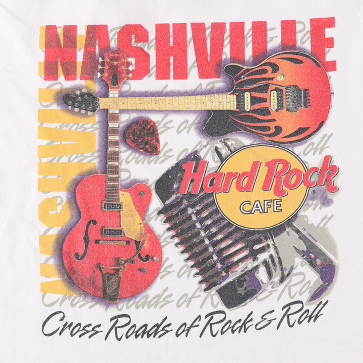 HARD ROCK CAFE Hard Rock Cafe Advertising T-shirt Made in USA Men's L size cotton white type Vintage Second Hand