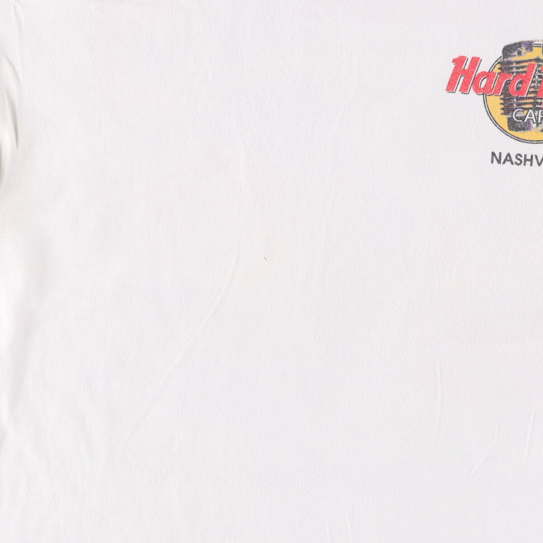 HARD ROCK CAFE Hard Rock Cafe Advertising T-shirt Made in USA Men's L size cotton white type Vintage Second Hand