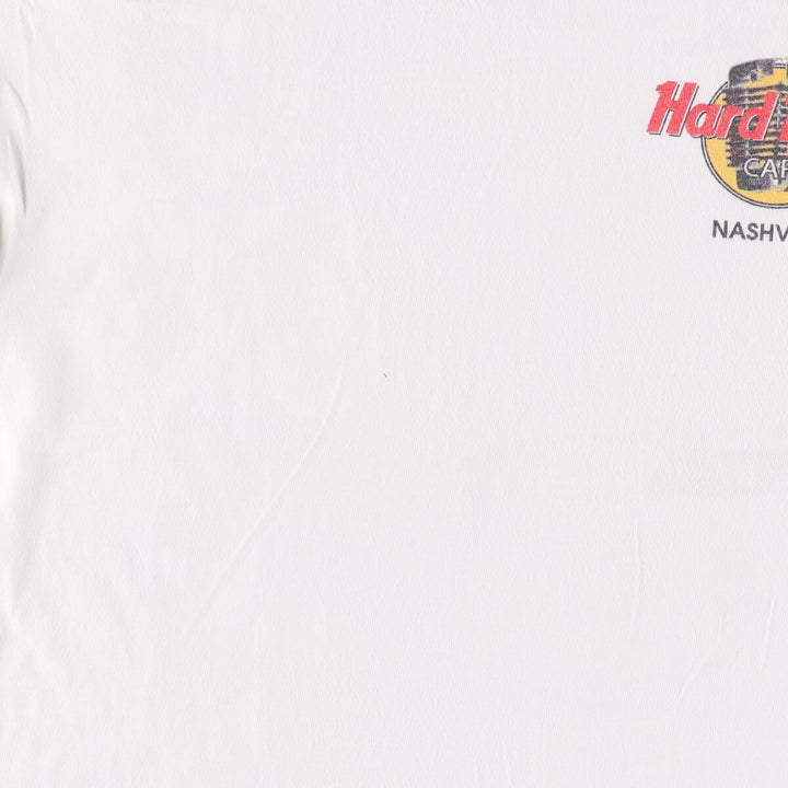 HARD ROCK CAFE Hard Rock Cafe Advertising T-shirt Made in USA Men's L size cotton white type Vintage Second Hand