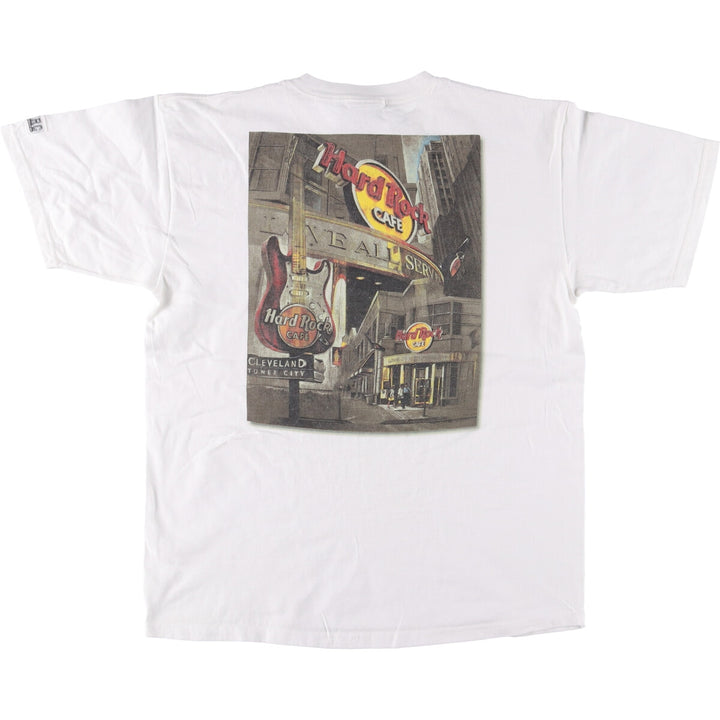 HARD ROCK CAFE Hard Rock Cafe Advertising T-shirt Men's L size cotton white type Vintage Second Hand