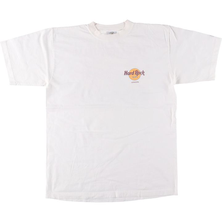 HARD ROCK CAFE Hard Rock Cafe Advertising T-shirt Men's L size cotton white type Vintage Second Hand
