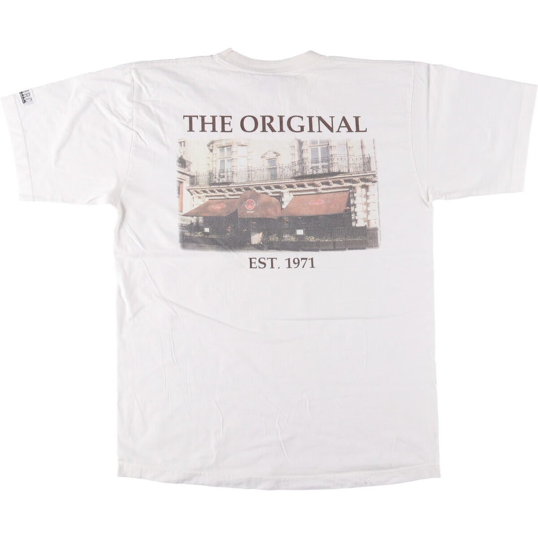 HARD ROCK CAFE Hard Rock Cafe Advertising T-shirt Men's L size cotton white type Vintage Second Hand