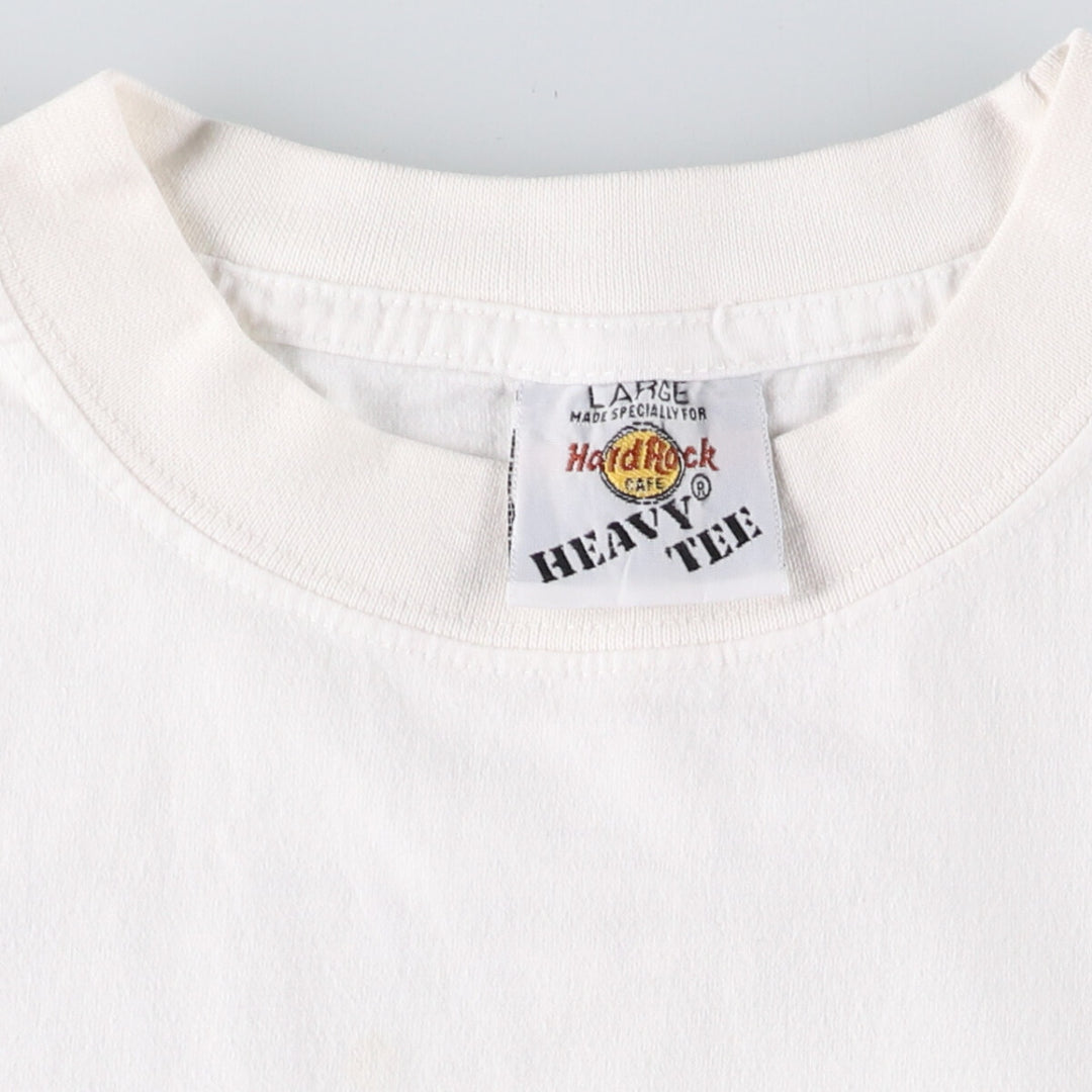 HARD ROCK CAFE Hard Rock Cafe Advertising T-shirt Men's L size cotton white type Vintage Second Hand