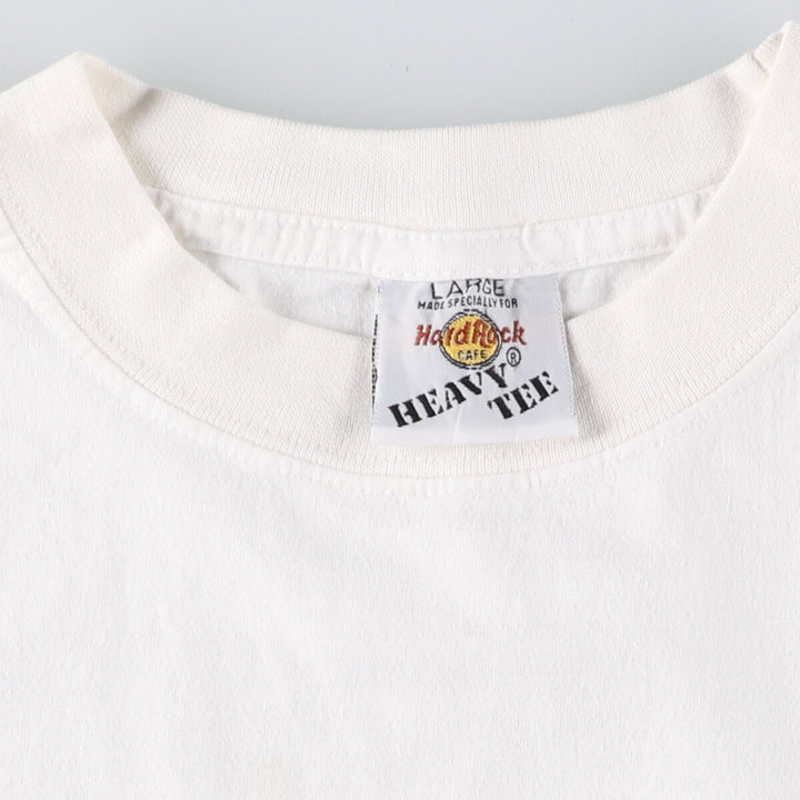 HARD ROCK CAFE Hard Rock Cafe Advertising T-shirt Men's L size cotton white type Vintage Second Hand