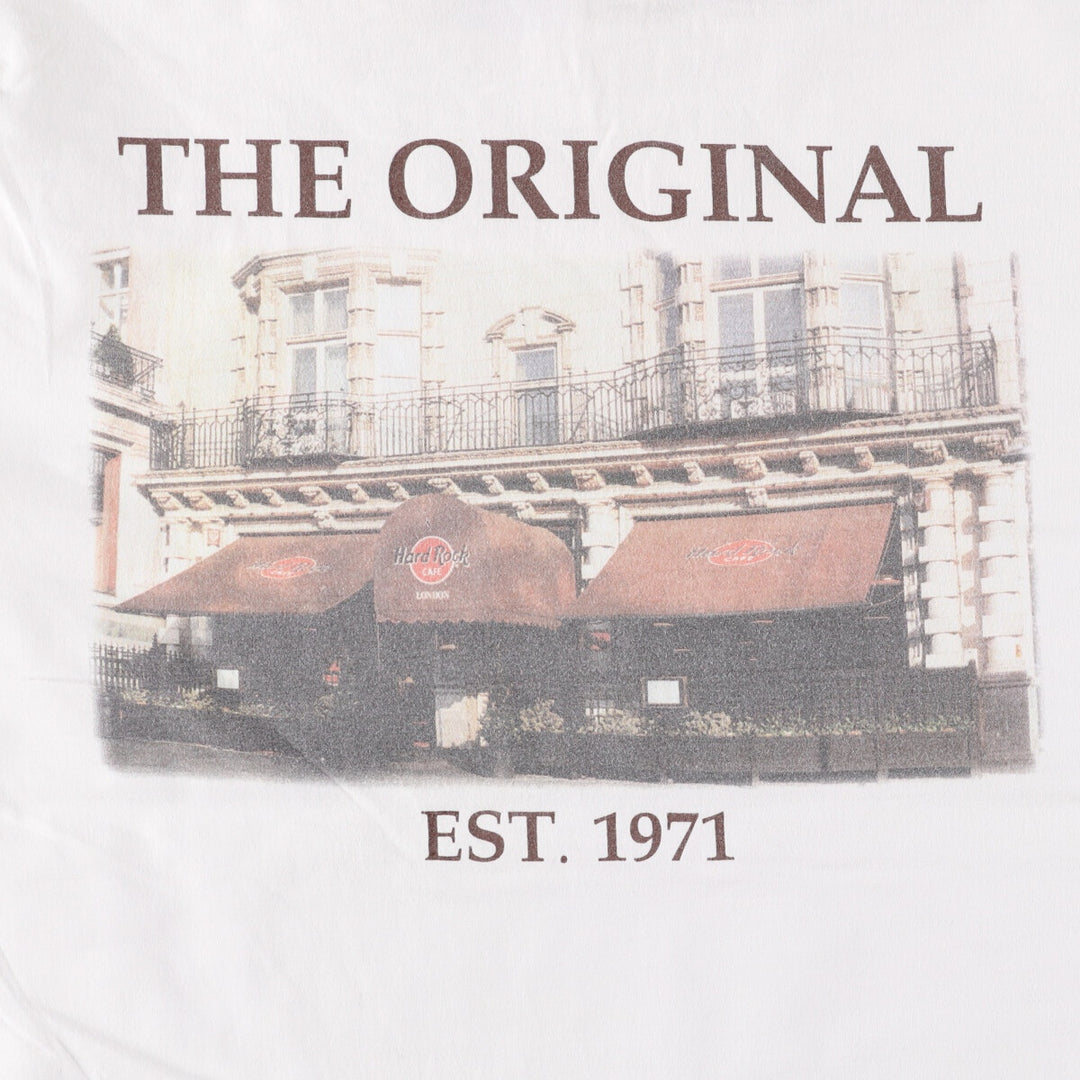 HARD ROCK CAFE Hard Rock Cafe Advertising T-shirt Men's L size cotton white type Vintage Second Hand