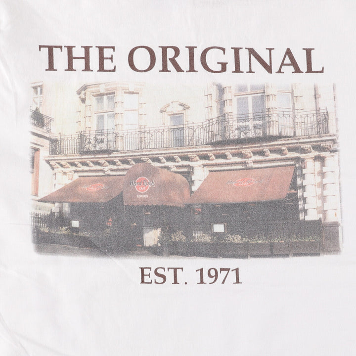 HARD ROCK CAFE Hard Rock Cafe Advertising T-shirt Men's L size cotton white type Vintage Second Hand