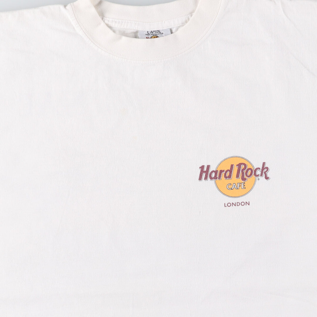 HARD ROCK CAFE Hard Rock Cafe Advertising T-shirt Men's L size cotton white type Vintage Second Hand