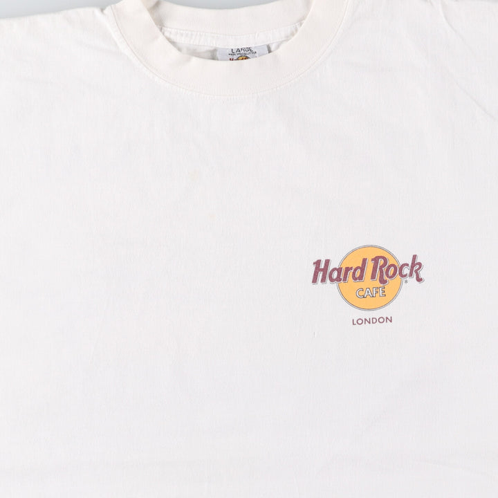 HARD ROCK CAFE Hard Rock Cafe Advertising T-shirt Men's L size cotton white type Vintage Second Hand