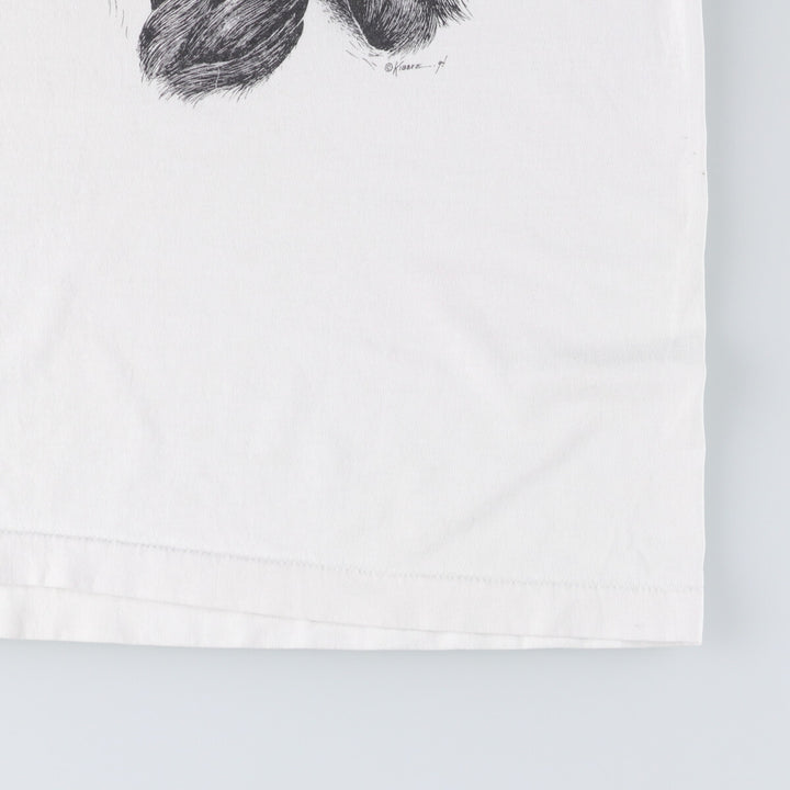 90'S Fruit of the Loom Cocker Spaniel Dog Animal T-Shirt Made in USA Men's XL Vintage cotton white type Vintage Second Hand