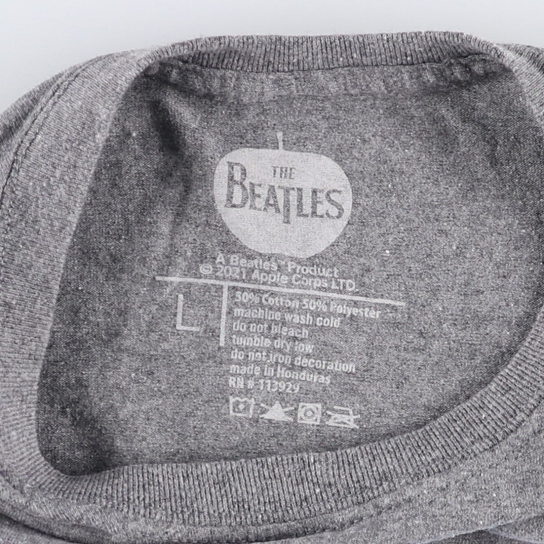 THE BEATLES The Beatles Band T-shirt Band T Men's L size cotton gray type Vintage Second Hand