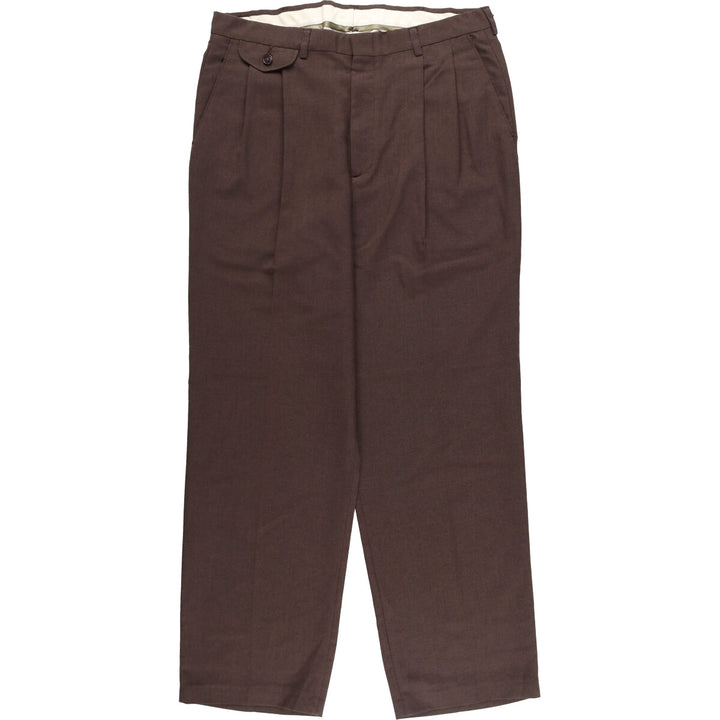 Haggar 2-pleat slacks for men, size W34 polyester brown type Vintage Second Hand