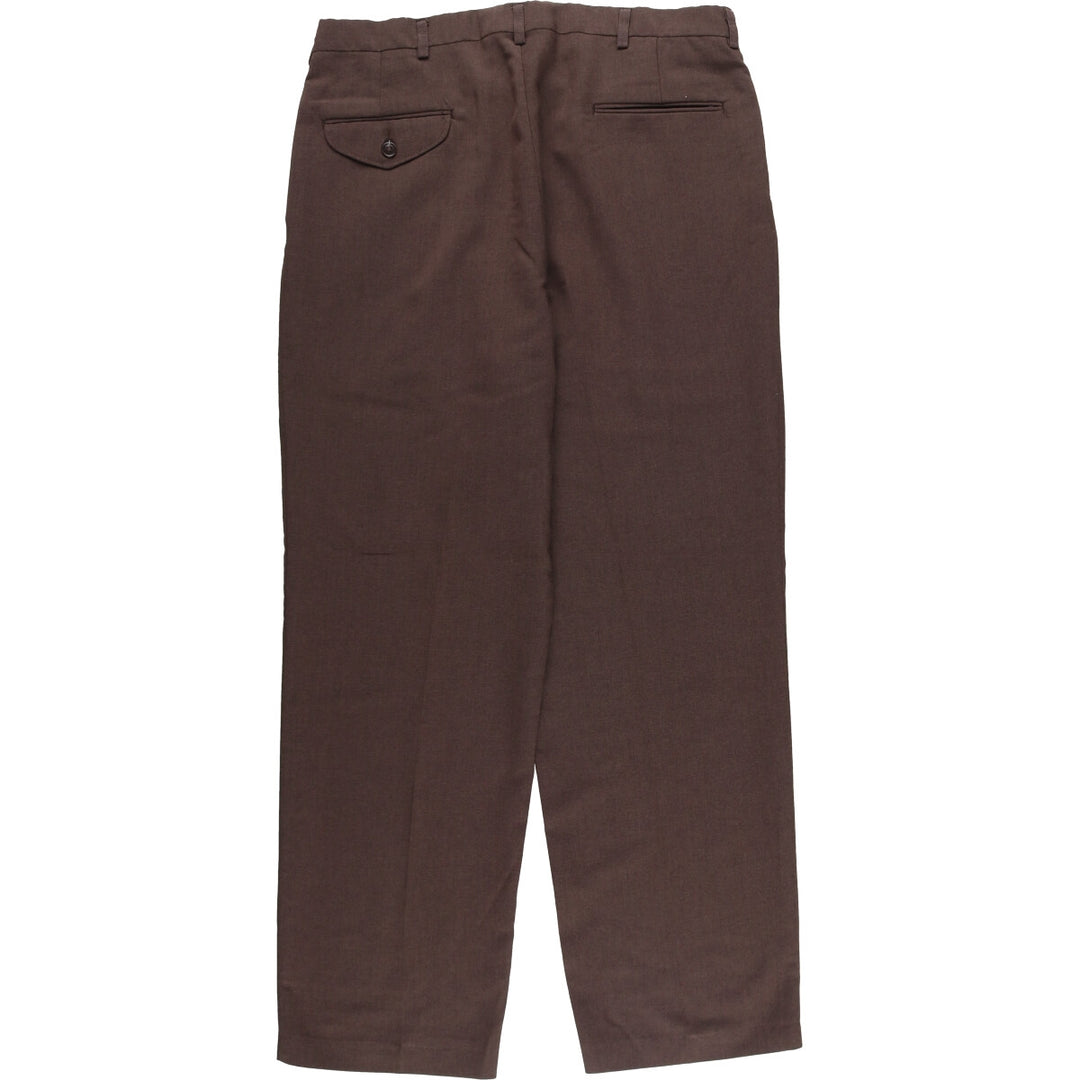 Haggar 2-pleat slacks for men, size W34 polyester brown type Vintage Second Hand