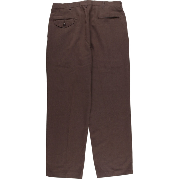 Haggar 2-pleat slacks for men, size W34 polyester brown type Vintage Second Hand