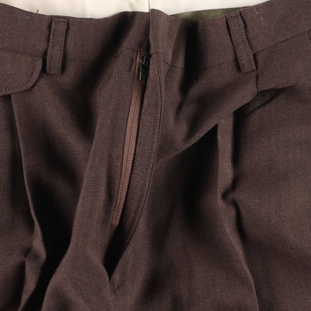 Haggar 2-pleat slacks for men, size W34 polyester brown type Vintage Second Hand