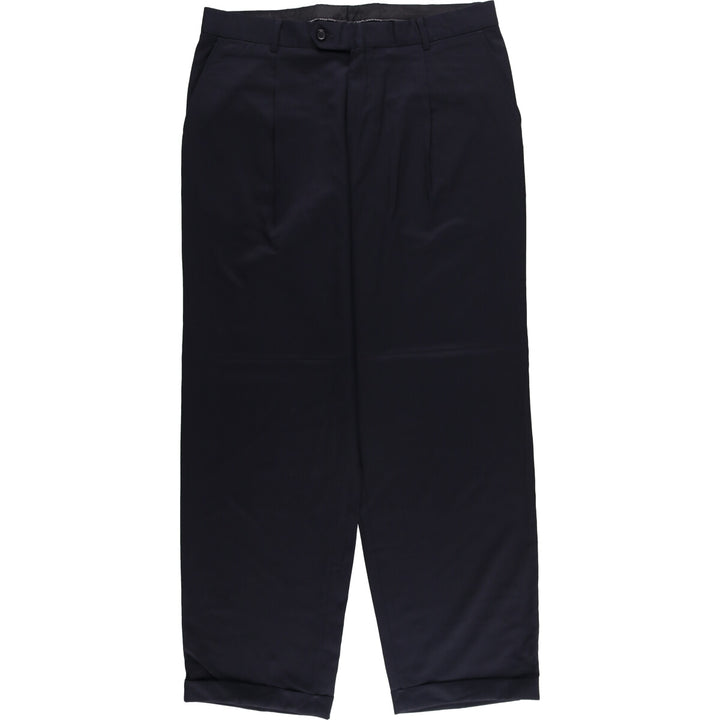 Hugo Boss One-Tuck Wool Pants, Slacks, Made in USA, Men's Size W36 wool navy blue type Vintage Second Hand