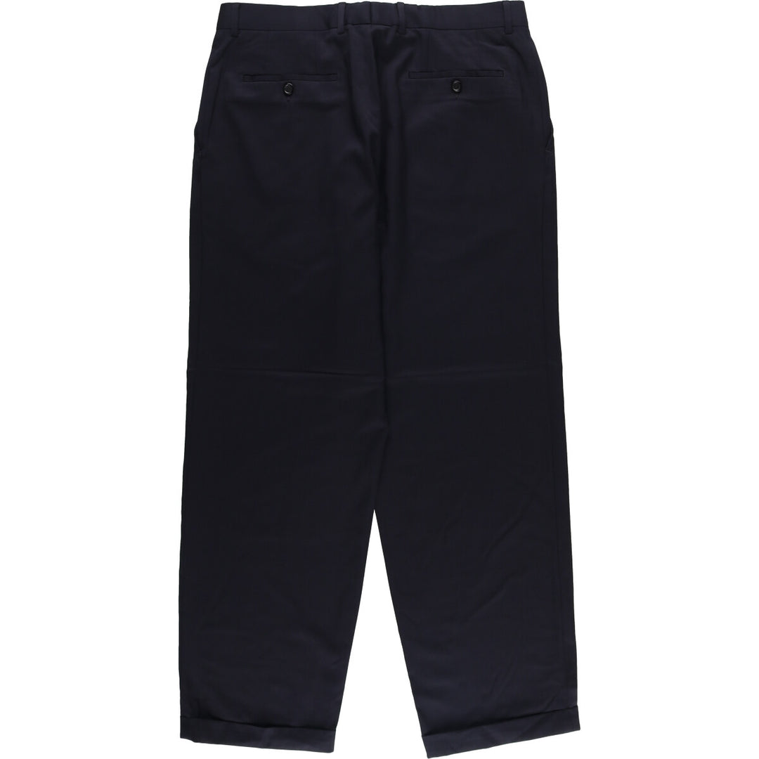 Hugo Boss One-Tuck Wool Pants, Slacks, Made in USA, Men's Size W36 wool navy blue type Vintage Second Hand
