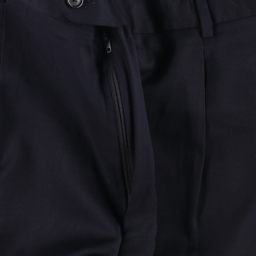 Hugo Boss One-Tuck Wool Pants, Slacks, Made in USA, Men's Size W36 wool navy blue type Vintage Second Hand