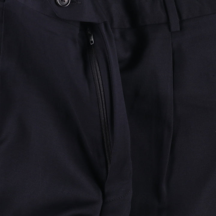 Hugo Boss One-Tuck Wool Pants, Slacks, Made in USA, Men's Size W36 wool navy blue type Vintage Second Hand