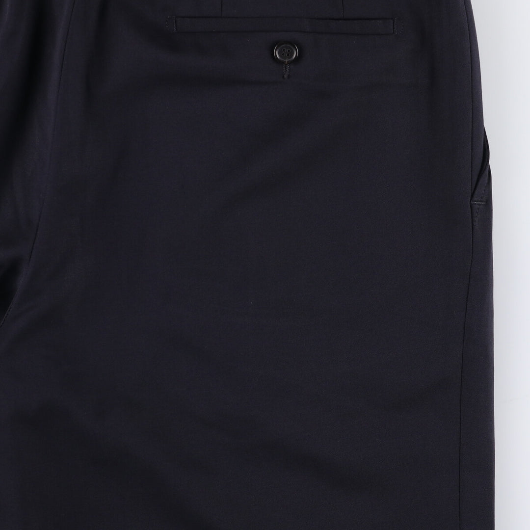 Hugo Boss One-Tuck Wool Pants, Slacks, Made in USA, Men's Size W36 wool navy blue type Vintage Second Hand