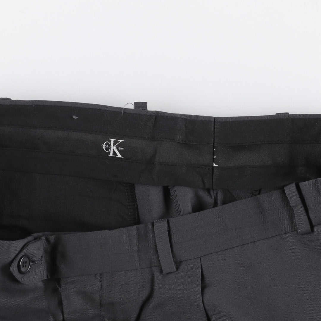 90s-00'S Calvin Klein One-Tuck Slacks, Men's Size W36 unclear gray type Vintage Second Hand