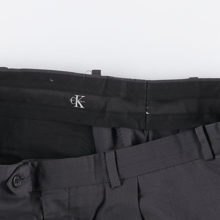 90s-00'S Calvin Klein One-Tuck Slacks, Men's Size W36 unclear gray type Vintage Second Hand