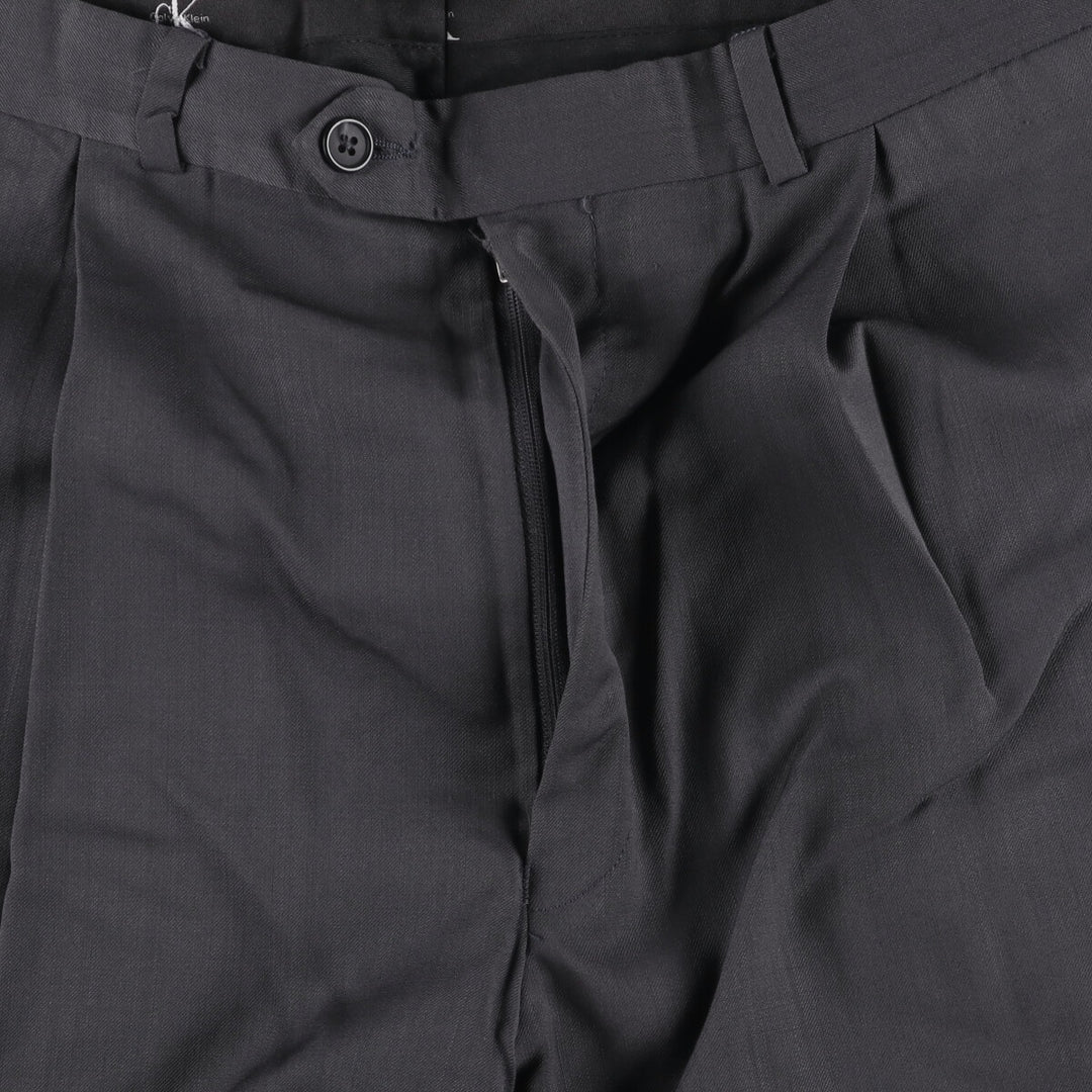 90s-00'S Calvin Klein One-Tuck Slacks, Men's Size W36 unclear gray type Vintage Second Hand