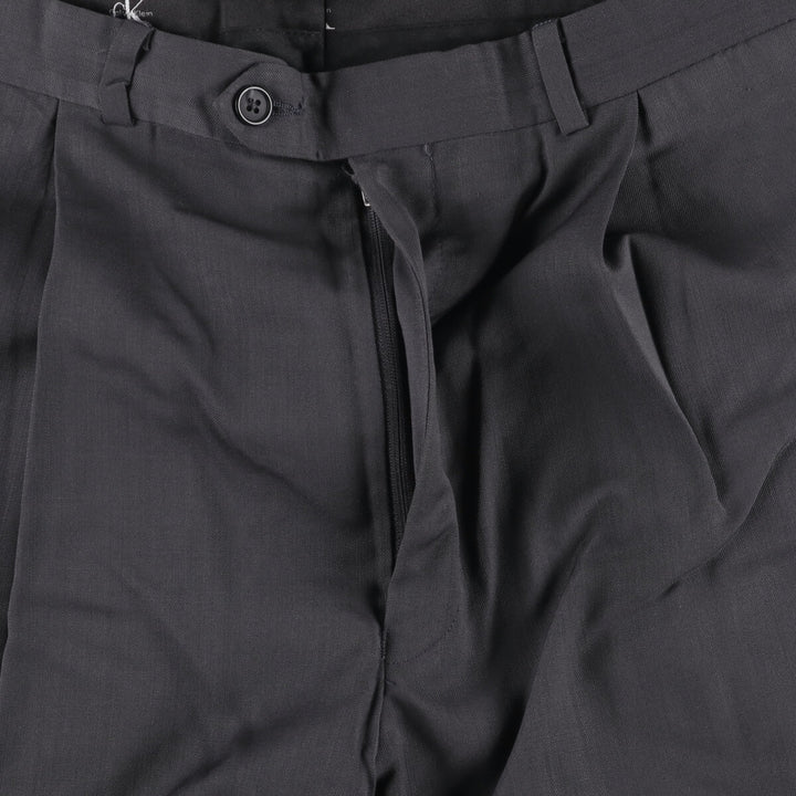 90s-00'S Calvin Klein One-Tuck Slacks, Men's Size W36 unclear gray type Vintage Second Hand