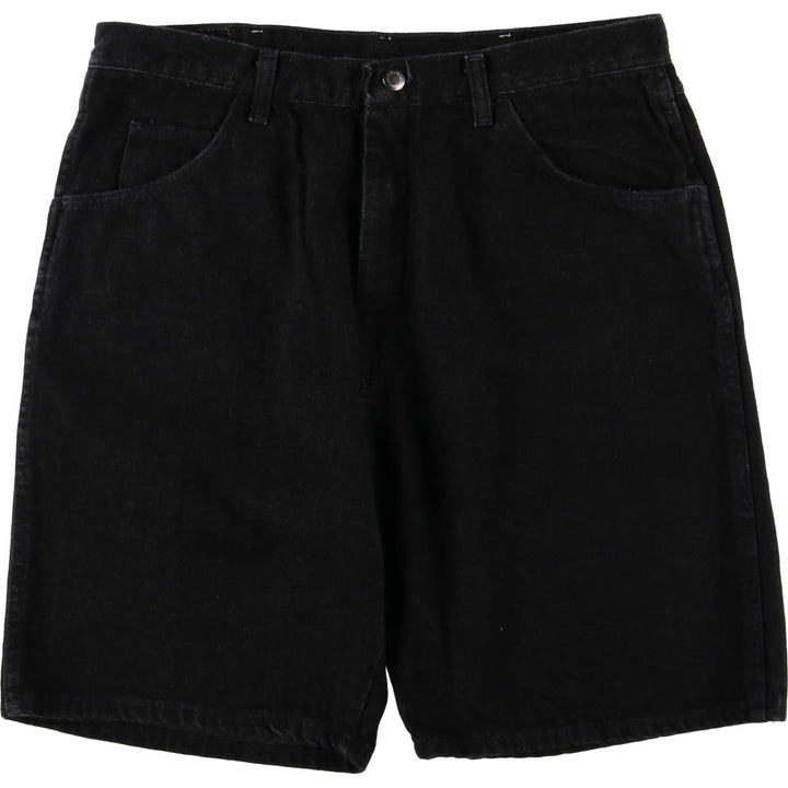 Wrangler Black Denim Shorts, Shorts, Men's, W34 cotton black type Vintage Second Hand
