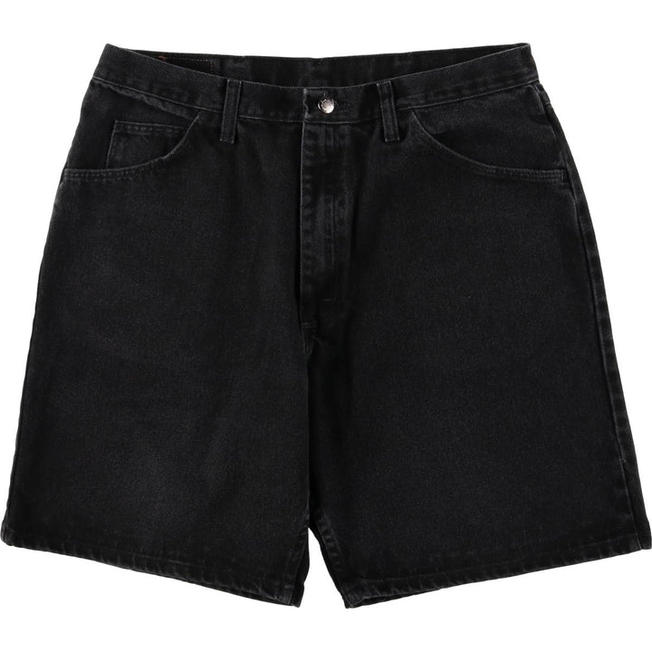 Wrangler Black Denim Shorts, Shorts, Men's, W36 cotton black type Vintage Second Hand