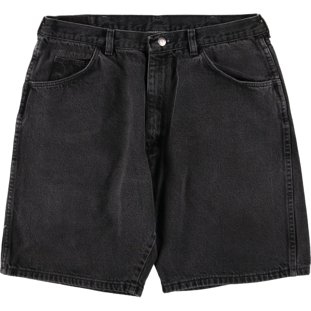 Wrangler Black Denim Shorts, Shorts, Men's, W34 cotton black type Vintage Second Hand