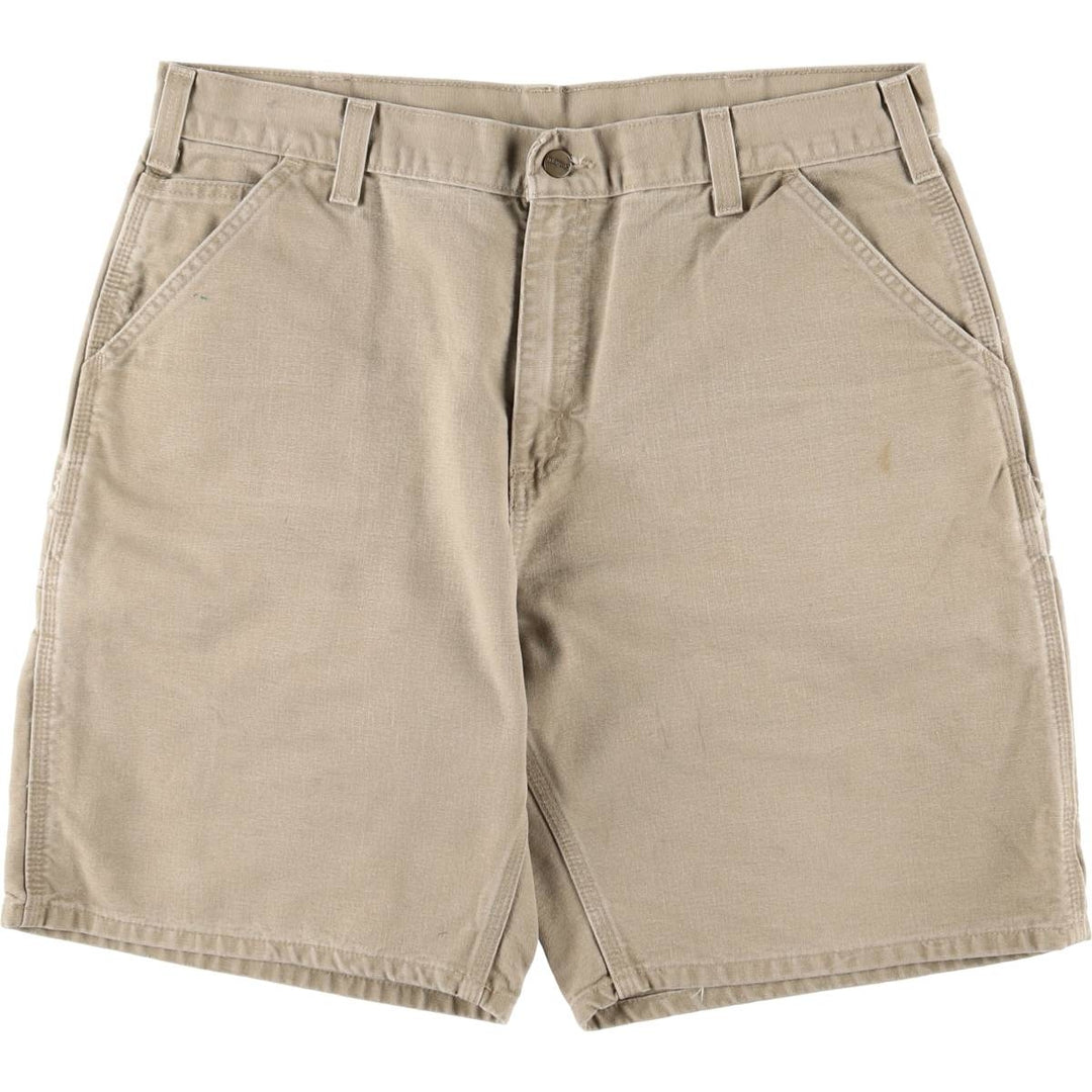 2000'S Carhartt duck work shorts, men's size W37 cotton Beige type Vintage Second Hand