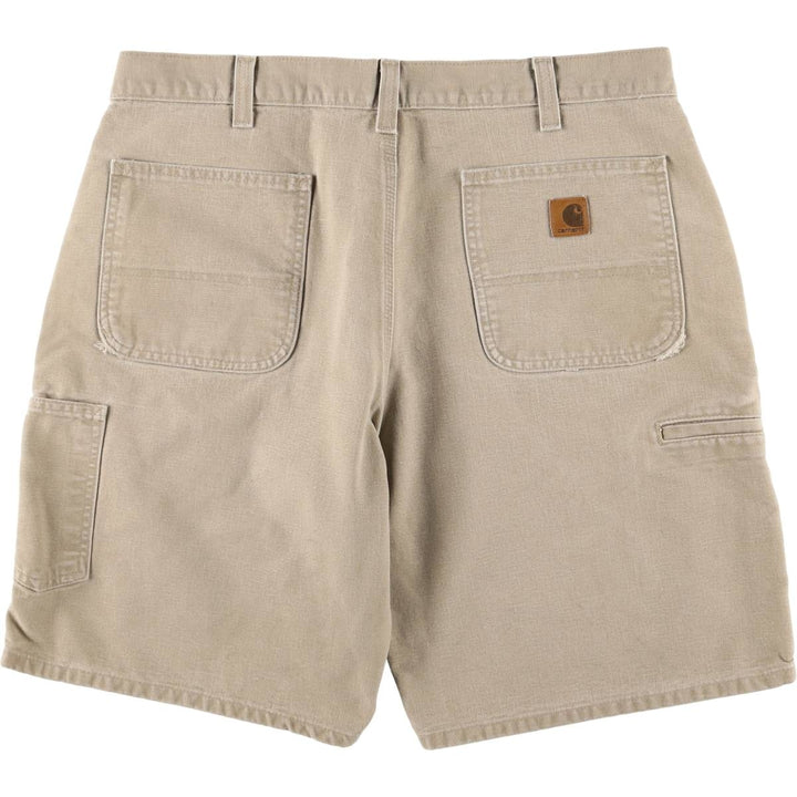 2000'S Carhartt duck work shorts, men's size W37 cotton Beige type Vintage Second Hand