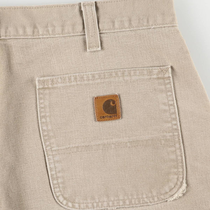2000'S Carhartt duck work shorts, men's size W37 cotton Beige type Vintage Second Hand