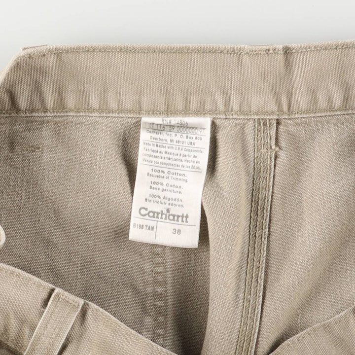 2000'S Carhartt duck work shorts, men's size W37 cotton Beige type Vintage Second Hand