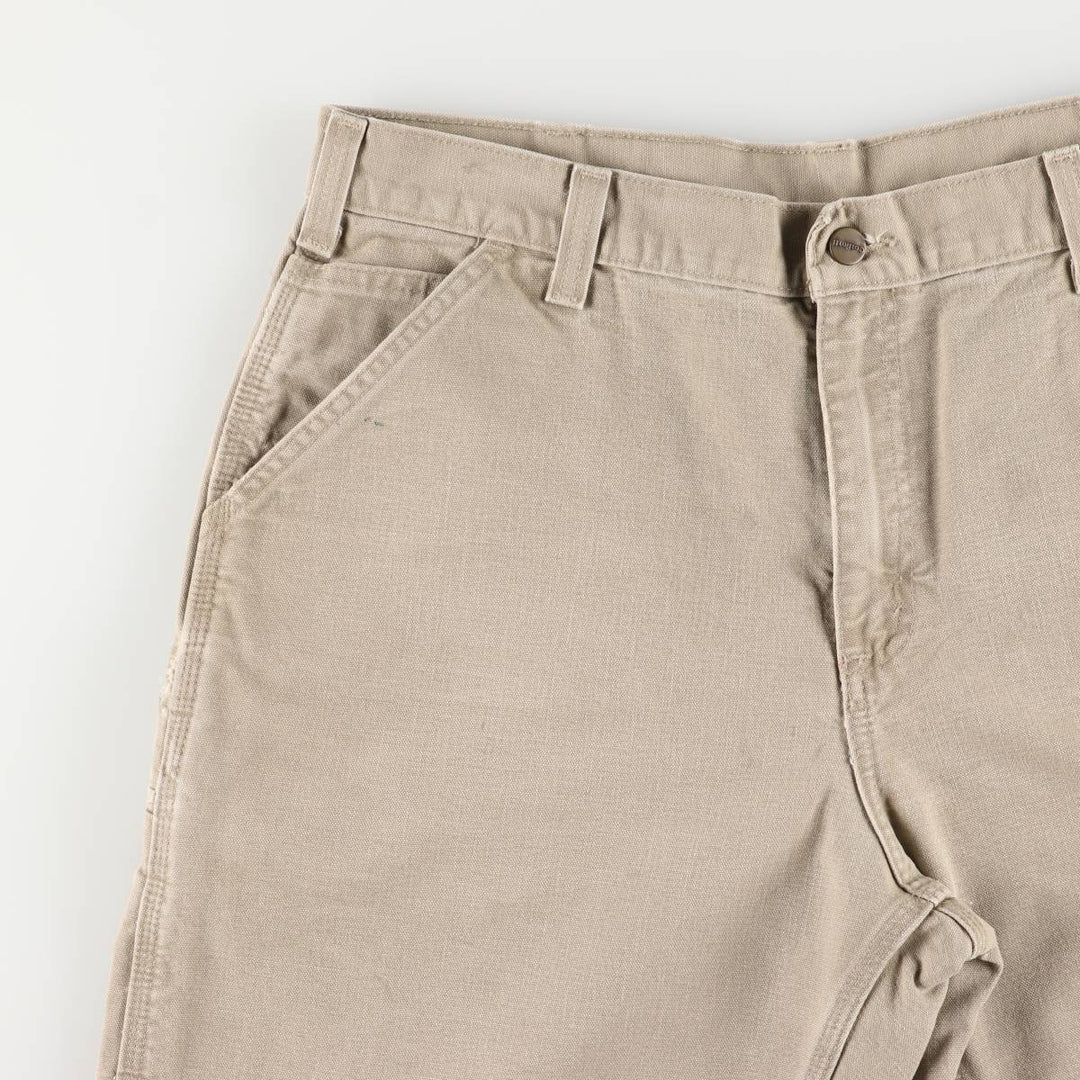 2000'S Carhartt duck work shorts, men's size W37 cotton Beige type Vintage Second Hand