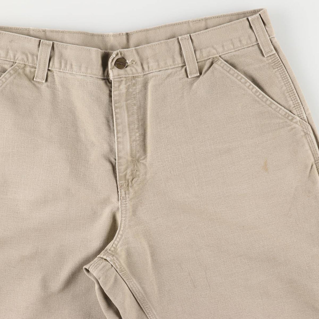 2000'S Carhartt duck work shorts, men's size W37 cotton Beige type Vintage Second Hand