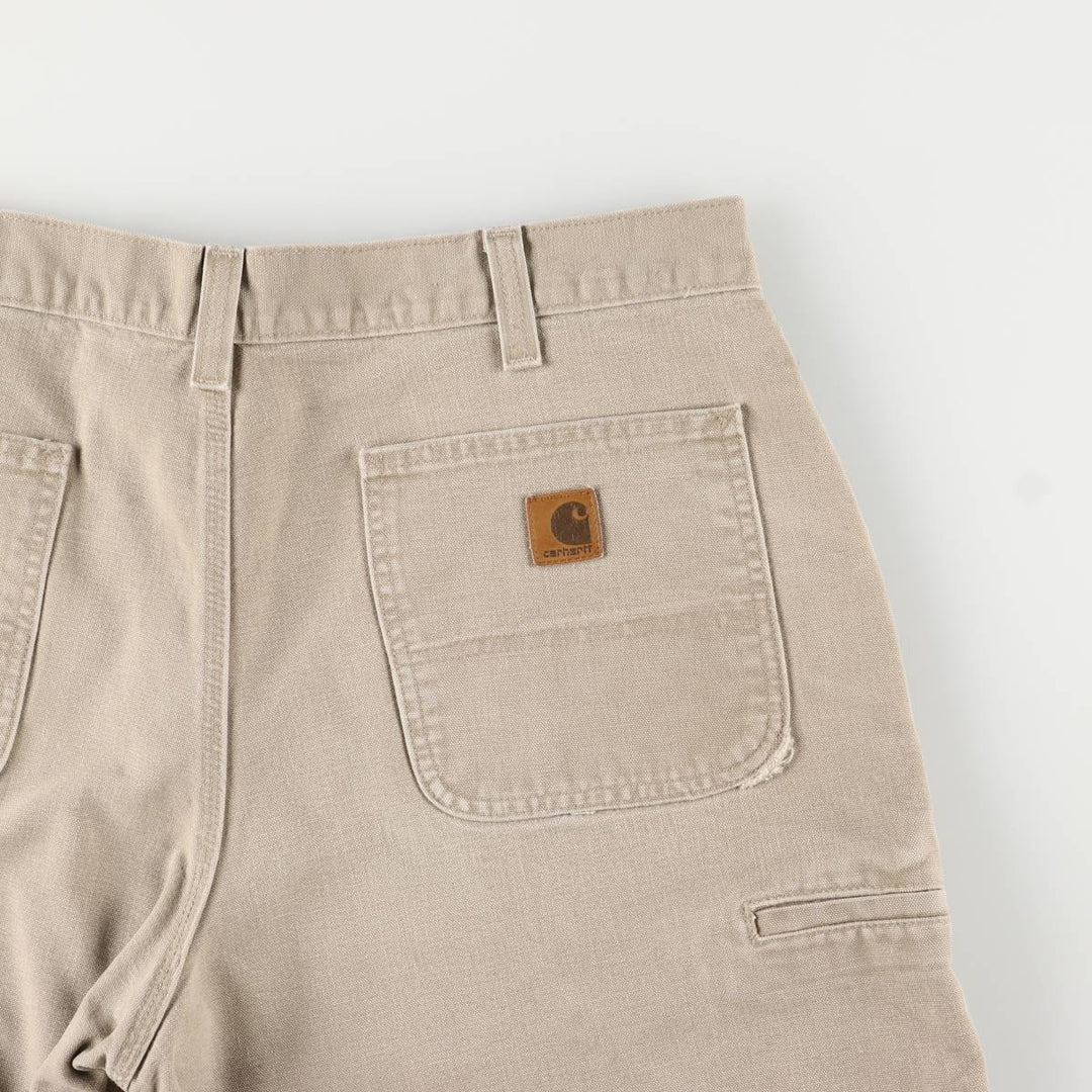 2000'S Carhartt duck work shorts, men's size W37 cotton Beige type Vintage Second Hand