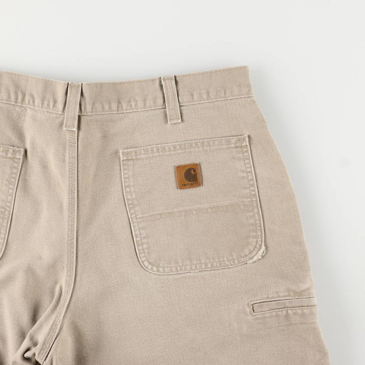 2000'S Carhartt duck work shorts, men's size W37 cotton Beige type Vintage Second Hand