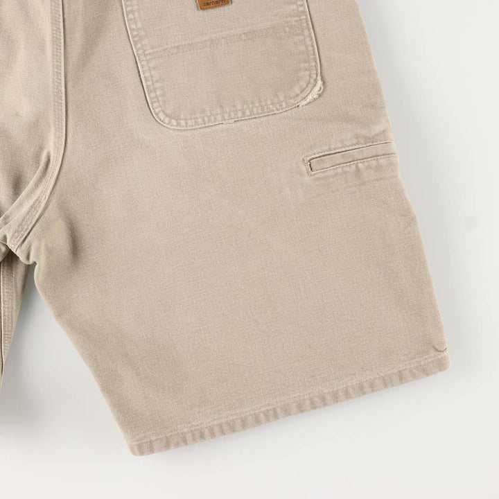 2000'S Carhartt duck work shorts, men's size W37 cotton Beige type Vintage Second Hand