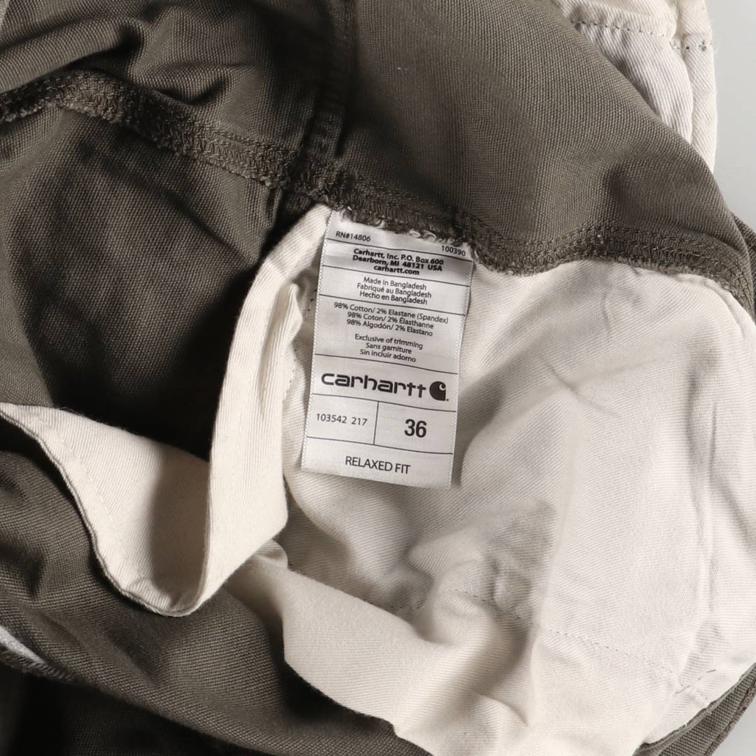 Carhartt Relaxed Fit Cargo Shorts, Half Pants, Men's, W37 equivalent cotton Khaki type Vintage Second Hand