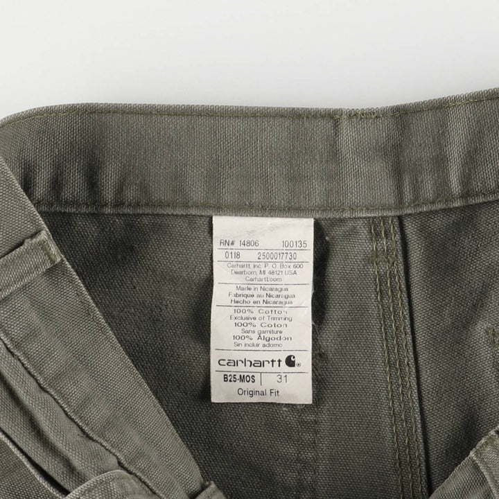 2000'S Carhartt Original Fit Duck Painter Shorts, Men's Size W31 cotton Khaki type Vintage Second Hand