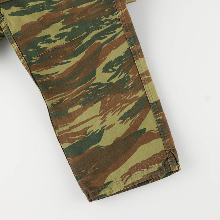 Greek Army Camouflage Pattern Lizard Camo Ripstop Military Cargo Pants S Men's W32 equivalent polyester Khaki type Vintage Second Hand