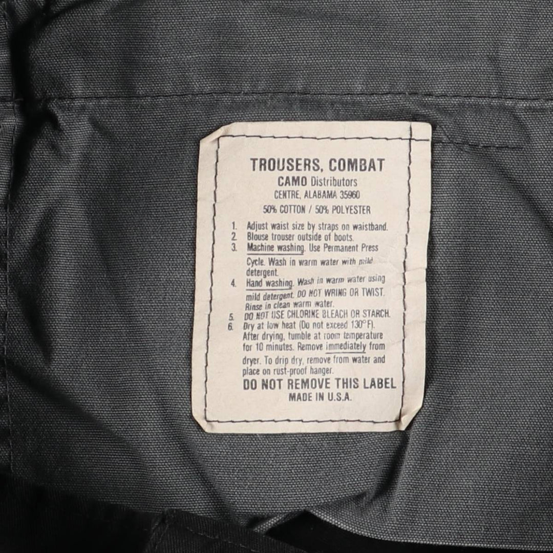 CAMO Distributors Military Cargo Pants, Made in USA, Men's, Size W37 cotton black type Vintage Second Hand