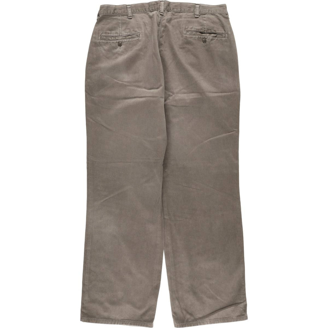 90'S Ralph Lauren POLO by Ralph Lauren Two-pleat Chino Pants Made in USA Men's W35 Vintage cotton brown type Vintage Second Hand
