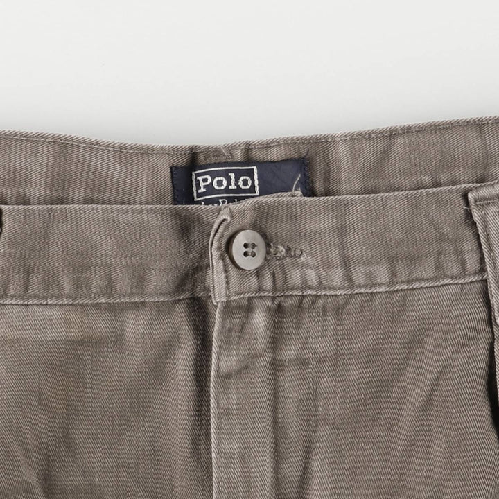 90'S Ralph Lauren POLO by Ralph Lauren Two-pleat Chino Pants Made in USA Men's W35 Vintage cotton brown type Vintage Second Hand