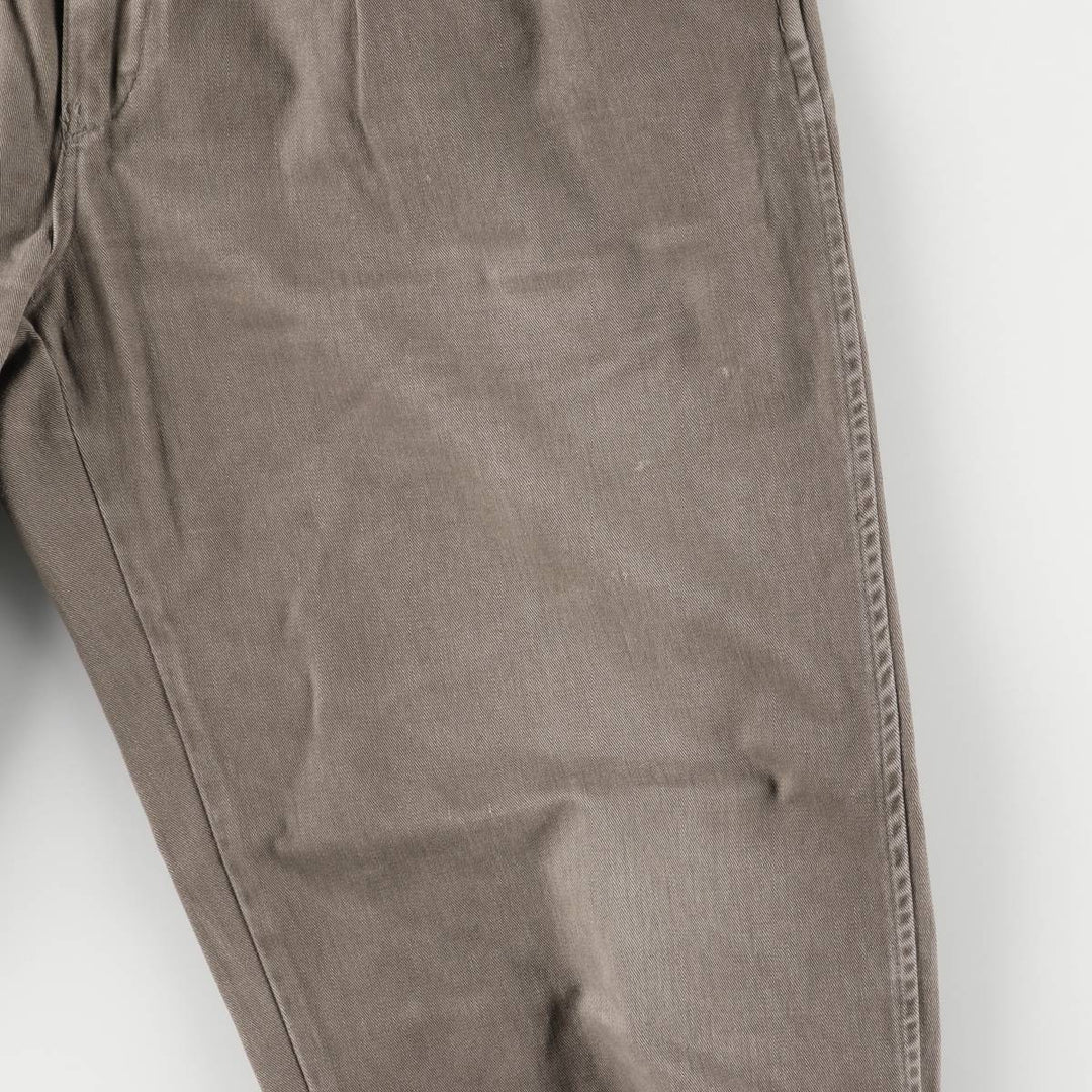 90'S Ralph Lauren POLO by Ralph Lauren Two-pleat Chino Pants Made in USA Men's W35 Vintage cotton brown type Vintage Second Hand